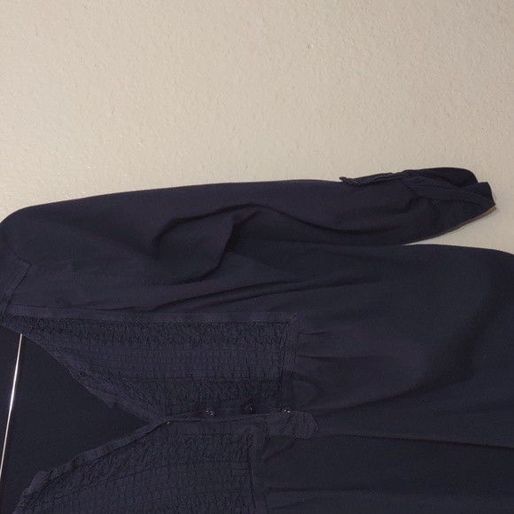 USED CHARTER CLUB 3/4 SLEEVE SHIRT NAVY BLUE SIZE L - Picture 7 of 11